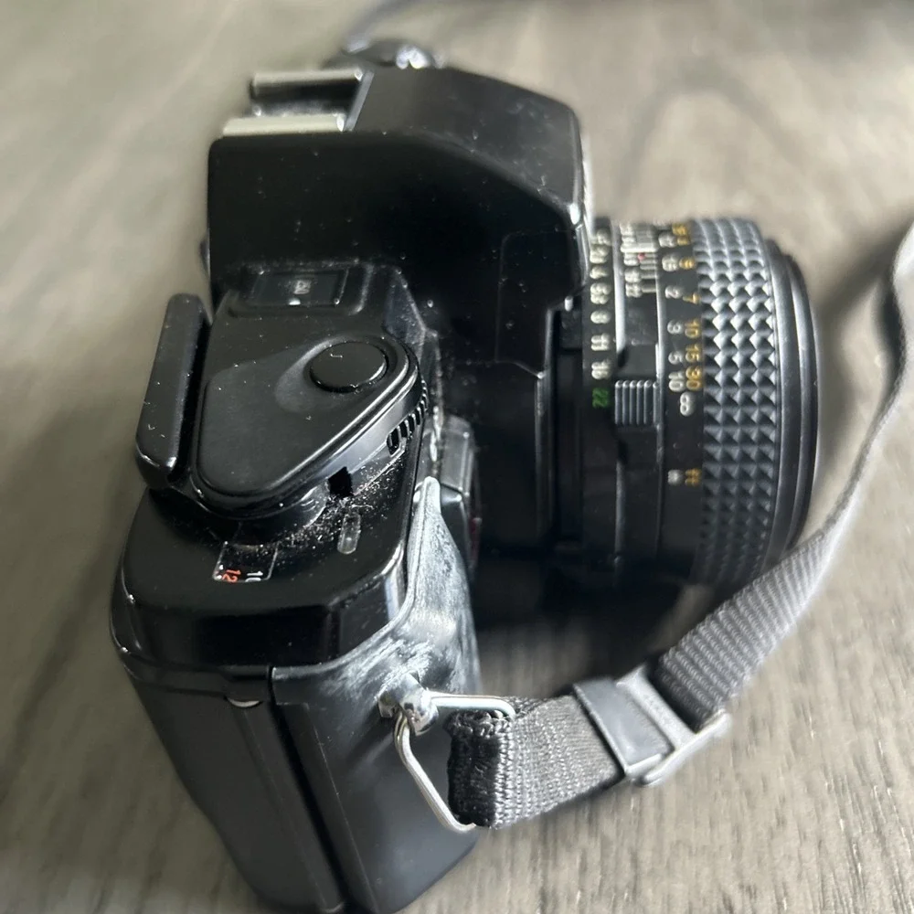 Minolta X-370n 35mm Film Camera MD 50mm f/1.7 Lens Auto Winder Grip READ As Is